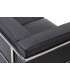 Sofa trzyosobowa SOFT LC2 czarna - włoska skóra naturalna, metal