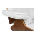 Fotel biurowy LOUNGE GUBERNATOR biały - sklejka orzech, skóra naturalna, stal polerowana