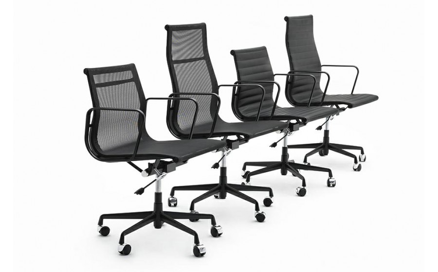 Fotel biurowy AERON PRESTIGE PLUS czarny - skóra naturalna, aluminium