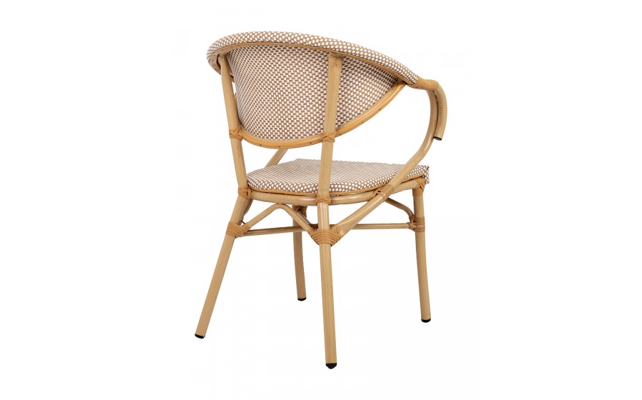 Krzesło CAFE BISTRO PARIS ARM jasnobrązowe rattan