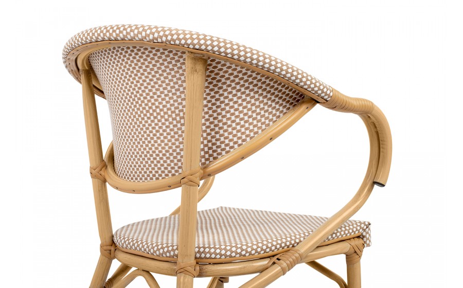 Krzesło CAFE BISTRO PARIS ARM jasnobrązowe rattan