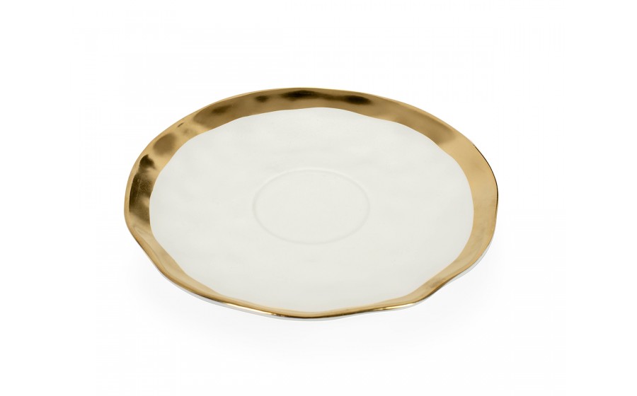 KARE komplet 4 filiżanek BELL biało-złoty