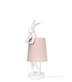 KARE lampa stołowa RABBIT 50 cm  biała / różowa