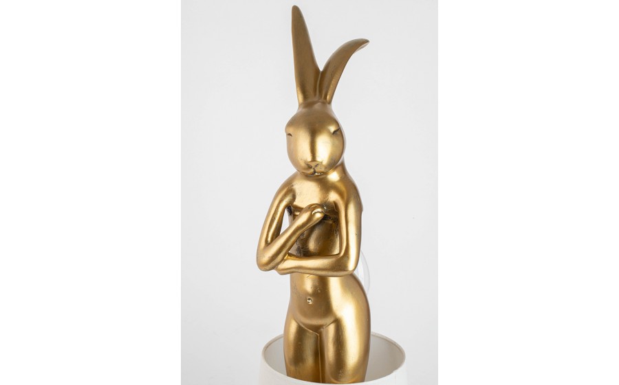 KARE lampa stołowa RABBIT 50 cm złota / biała