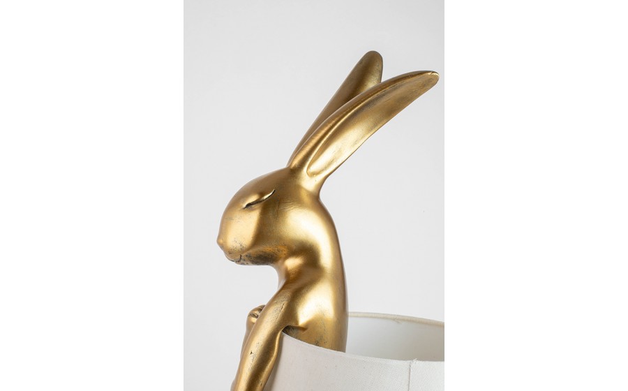 KARE lampa stołowa RABBIT 50 cm złota / biała