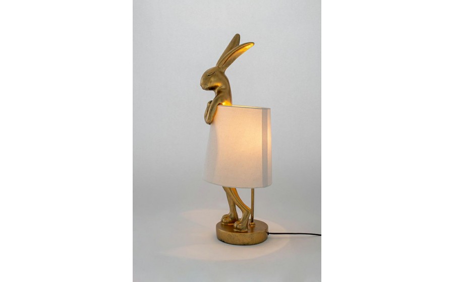 KARE lampa stołowa RABBIT 50 cm złota / biała