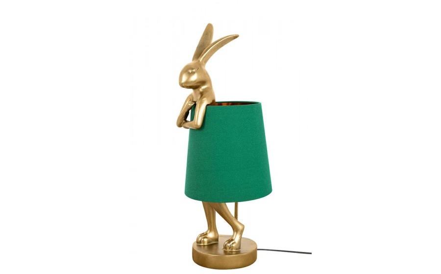 lampa stołowa, KARE RABBIT, zielona lampa, złota lampa, nowoczesny design, oświetlenie do salonu, lampy dekoracyjne