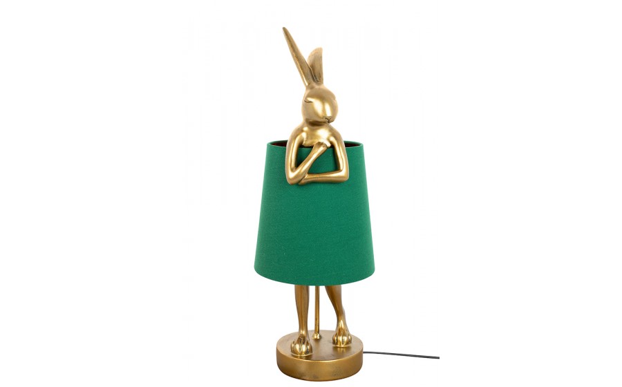 lampa stołowa, KARE RABBIT, zielona lampa, złota lampa, nowoczesny design, oświetlenie do salonu, lampy dekoracyjne