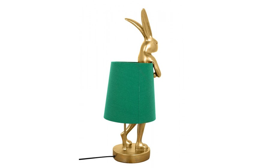 lampa stołowa, KARE RABBIT, zielona lampa, złota lampa, nowoczesny design, oświetlenie do salonu, lampy dekoracyjne