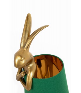 lampa stołowa, KARE RABBIT, zielona lampa, złota lampa, nowoczesny design, oświetlenie do salonu, lampy dekoracyjne