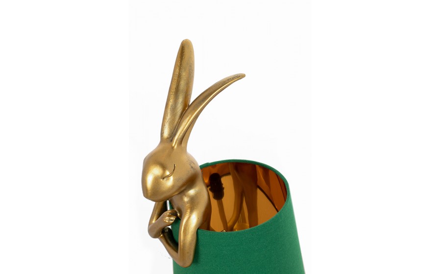 lampa stołowa, KARE RABBIT, zielona lampa, złota lampa, nowoczesny design, oświetlenie do salonu, lampy dekoracyjne