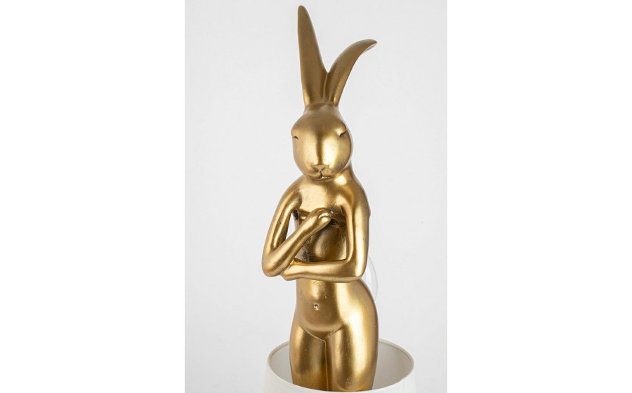 KARE lampa stołowa RABBIT 68 cm  złota / biała