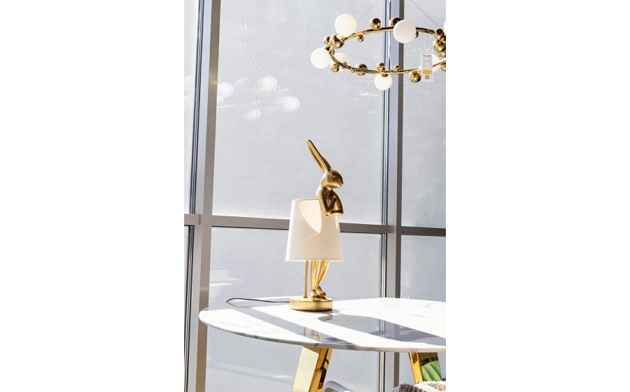 KARE lampa stołowa RABBIT 68 cm  złota / biała