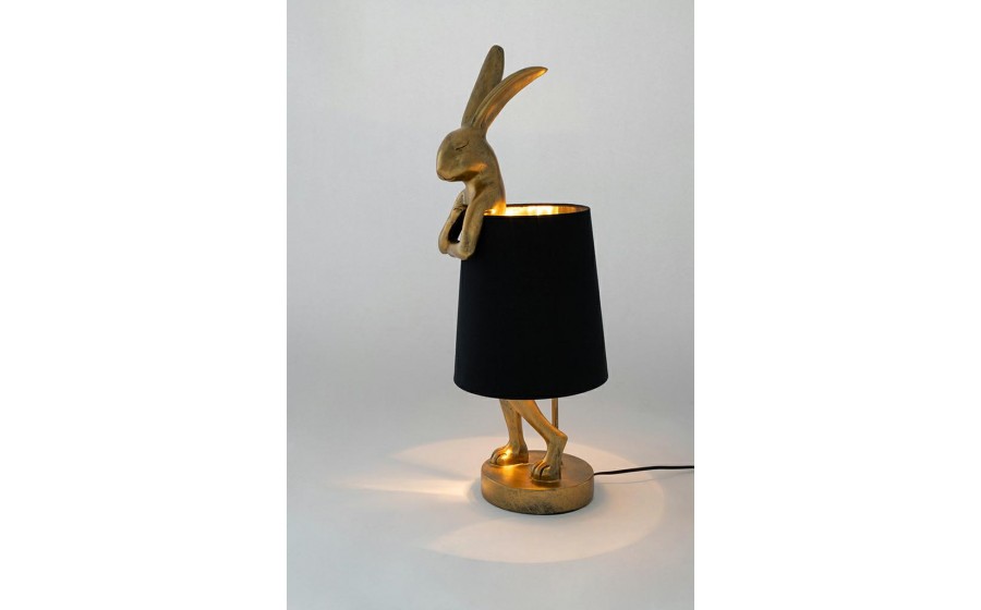 KARE lampa stołowa RABBIT 68 cm  złota / czarna