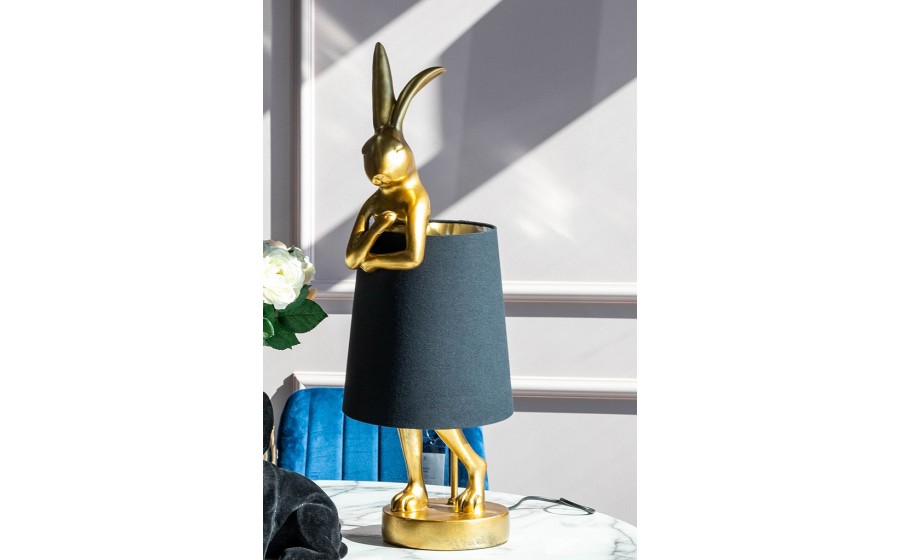 KARE lampa stołowa RABBIT 68 cm  złota / czarna