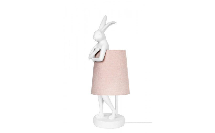 lampa stołowa, KARE RABBIT, biała lampa, różowa lampa, nowoczesny design, dekoracyjne oświetlenie, lampa do salonu