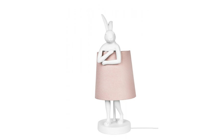 lampa stołowa, KARE RABBIT, biała lampa, różowa lampa, nowoczesny design, dekoracyjne oświetlenie, lampa do salonu