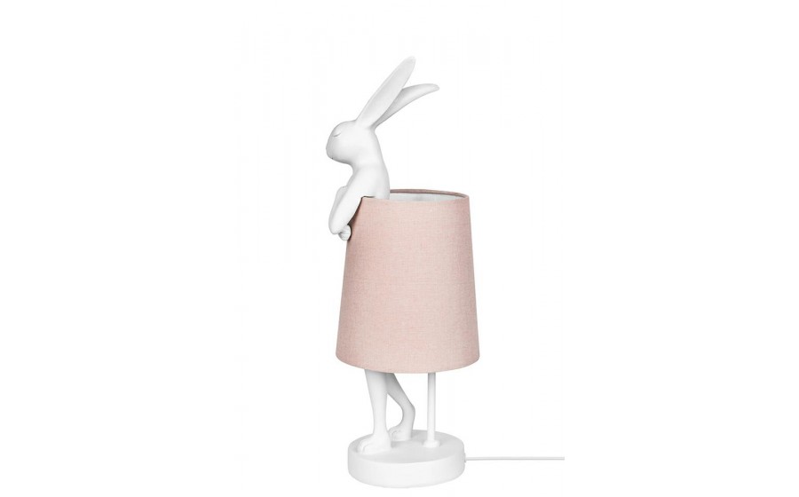 lampa stołowa, KARE RABBIT, biała lampa, różowa lampa, nowoczesny design, dekoracyjne oświetlenie, lampa do salonu