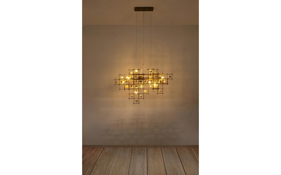 KARE lampa wisząca STONE MOBILE złota 100 x 61 cm