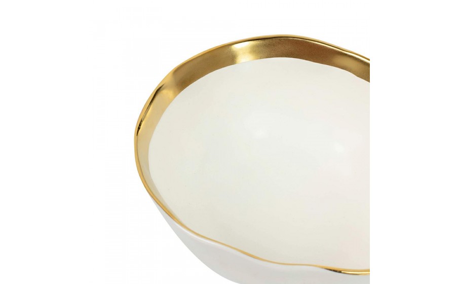 KARE komplet 4 misek BELL 15 cm biało-złoty