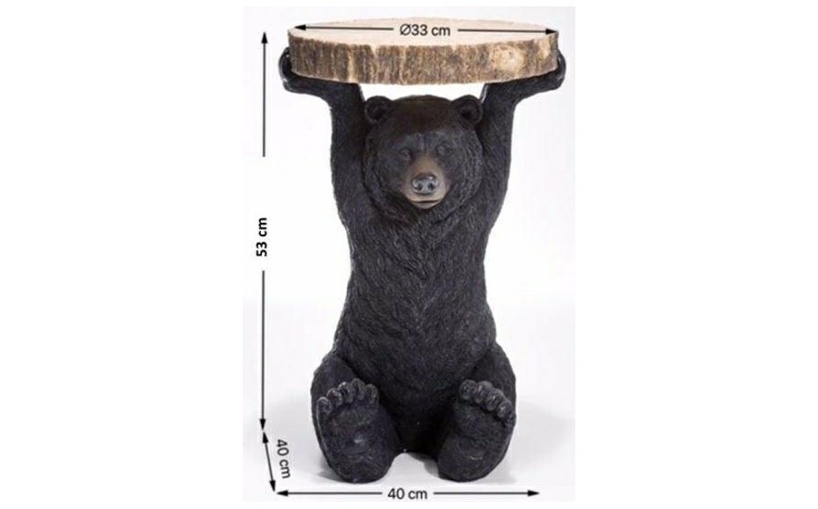 KARE stolik BEAR 53x33 cm drewniany / czarny