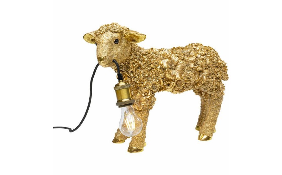 KARE lampa stołowa FLOWER SHEEP 36 cm złota