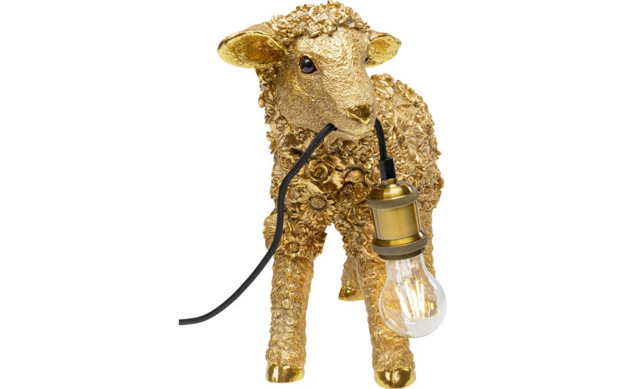 KARE lampa stołowa FLOWER SHEEP 36 cm złota