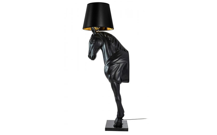 Lampa podłogowa KOŃ HORSE STAND M czarna - włókno szklane