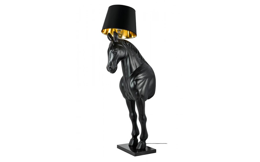 Lampa podłogowa KOŃ HORSE STAND M czarna - włókno szklane