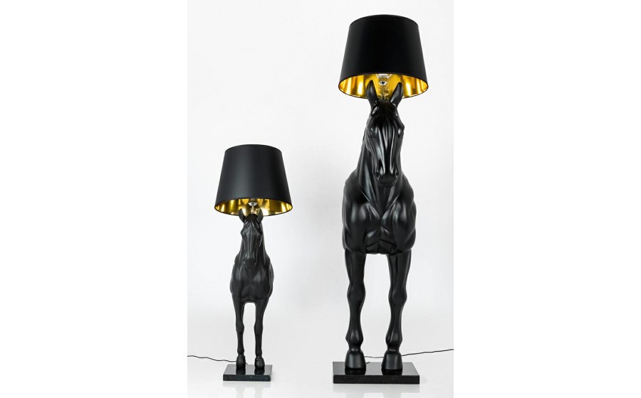 Lampa podłogowa KOŃ HORSE STAND M czarna - włókno szklane