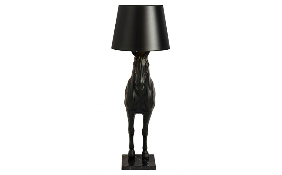 Lampa podłogowa KOŃ HORSE STAND S czarna - włókno szklane