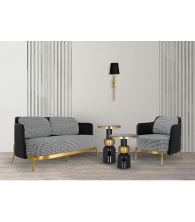 sofa VENICE, nowoczesna sofa, stylowa sofa, sofa z personalizacją, sofa z ekoskórą, złota podstawa, sofa do salonu,