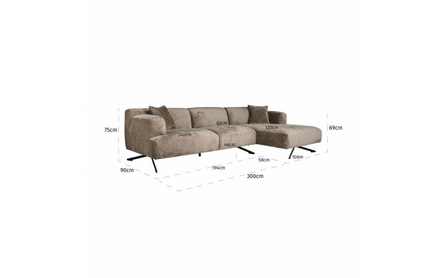 RICHMOND sofa narożna DONOVAN R brązowa