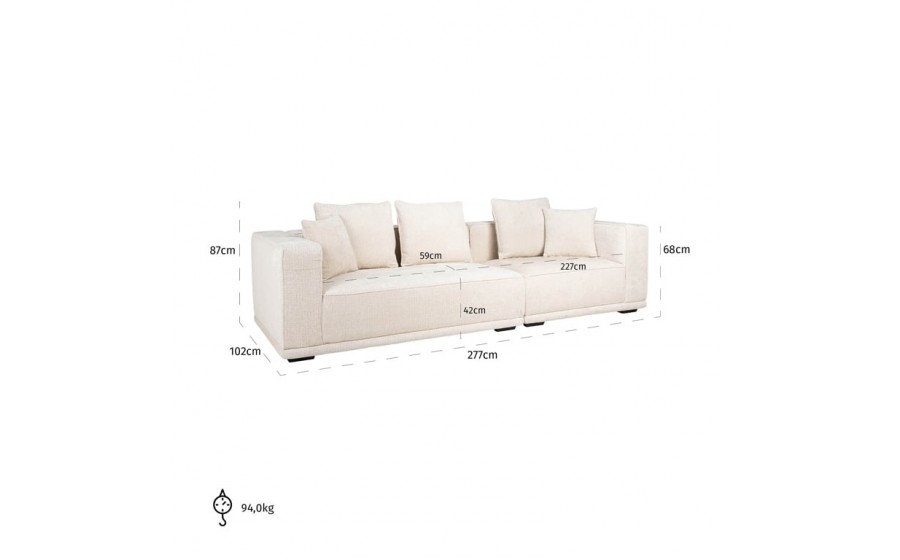 RICHMOND sofa trzyosobowa LUSSO beżowa