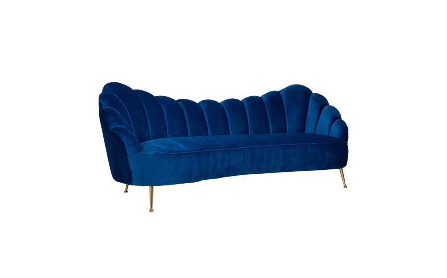 RICHMOND sofa COSETTE BLUE - welur, podstawa złota