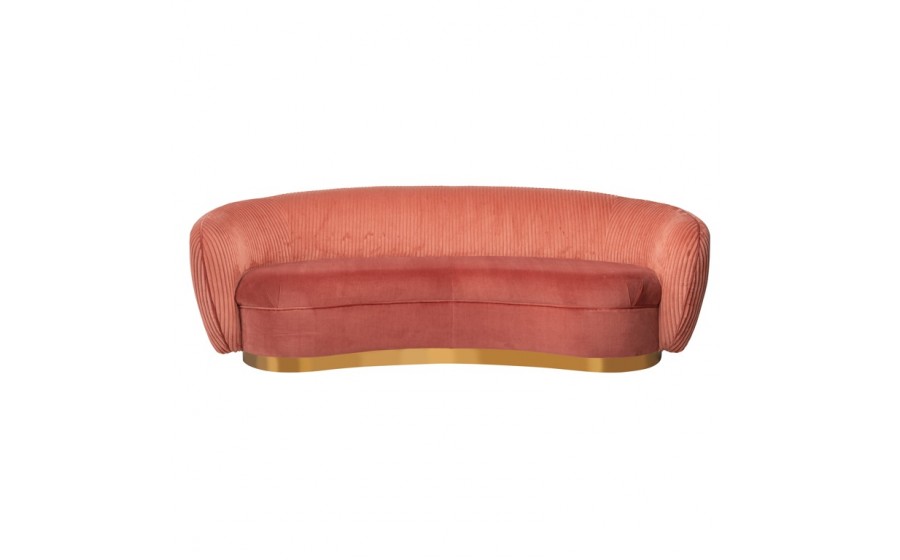 RICHMOND sofa WAYLON PINK - welur, podstawa złota