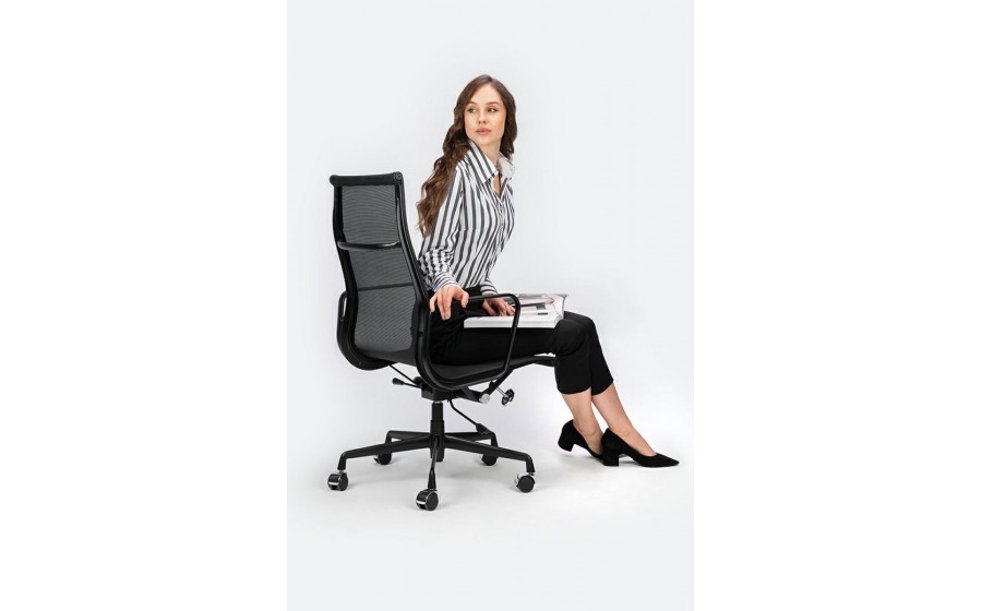 Fotel biurowy AERON PREMIUM czarny - siatka, aluminium