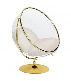 Fotel BUBBLE STAND 2 GOLD VELVET poduszka beżowa