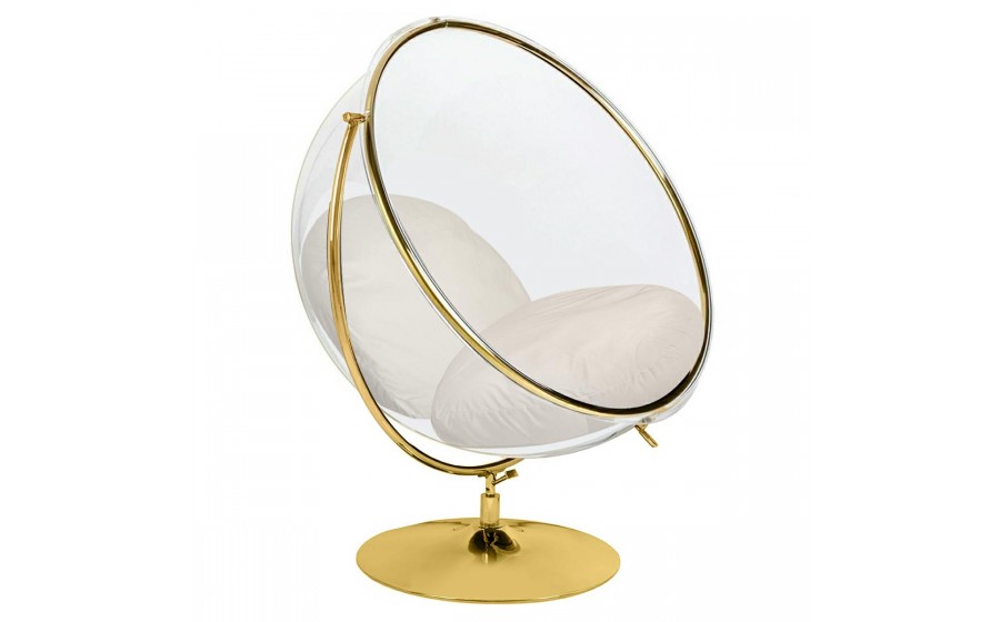 Fotel BUBBLE STAND 2 GOLD VELVET poduszka beżowa