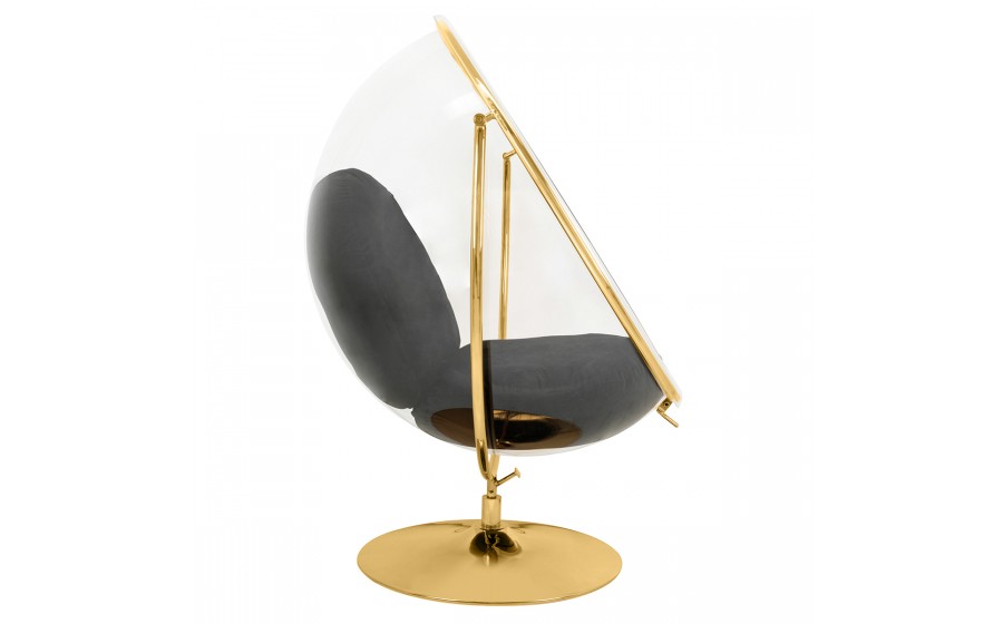 Fotel BUBBLE STAND 2 GOLD VELVET poduszka czarna