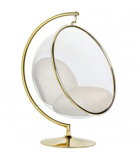 Fotel BUBBLE STAND GOLD VELVET poduszka beżowa