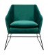 Fotel tapicerowany EMMA VELVET ciemny zielony welur - podstawa czarna