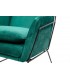 Fotel tapicerowany EMMA VELVET ciemny zielony welur - podstawa czarna