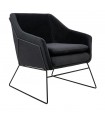 Fotel tapicerowany EMMA VELVET czarny welur - podstawa czarna