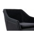 Fotel tapicerowany EMMA VELVET czarny welur - podstawa czarna