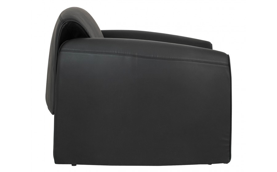 Fotel tapicerowany do salonu FLESSI czarny ekoskóra