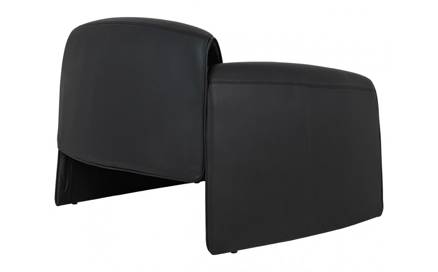 Fotel tapicerowany do salonu FLESSI czarny ekoskóra