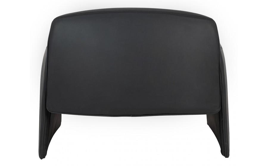 Fotel tapicerowany do salonu FLESSI czarny ekoskóra