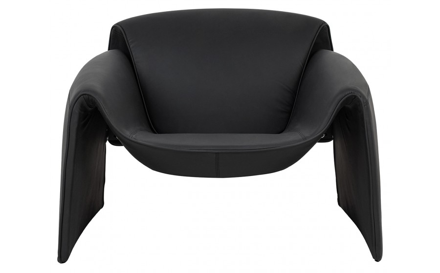 Fotel tapicerowany do salonu FLESSI czarny ekoskóra
