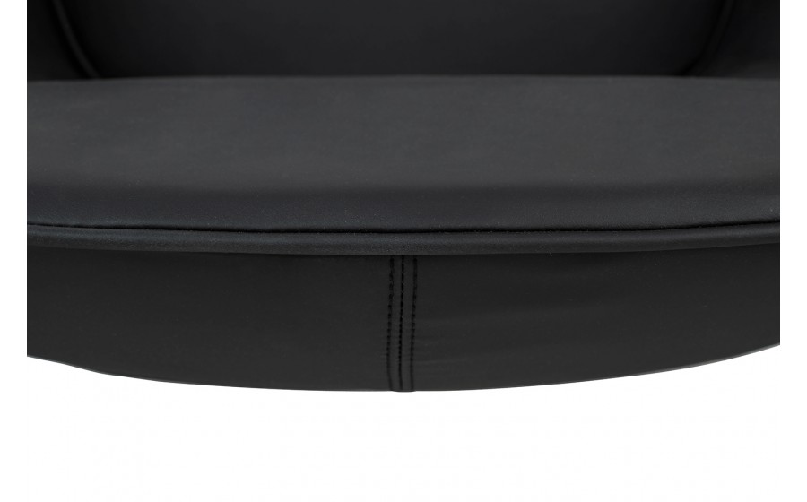Fotel tapicerowany do salonu FLESSI czarny ekoskóra